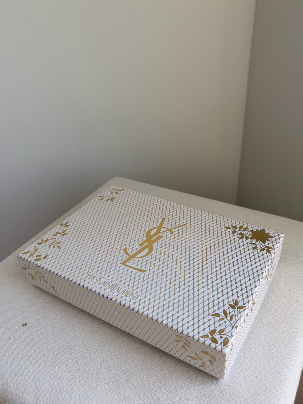 Yves Saint Laurent (YSL) White & Gold Gift Box